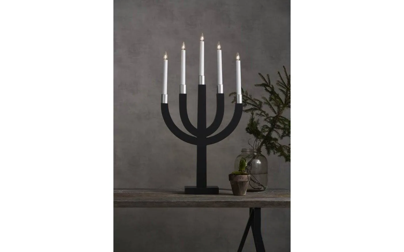 Elias Adventsljusstake Mörkgrå 67cm