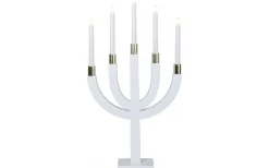 Visa Alla Adventsljusstakar|Adventsljusstakar 61-120 Cm<Star Trading Elias Adventsljusstake Vit/Mässing 67cm