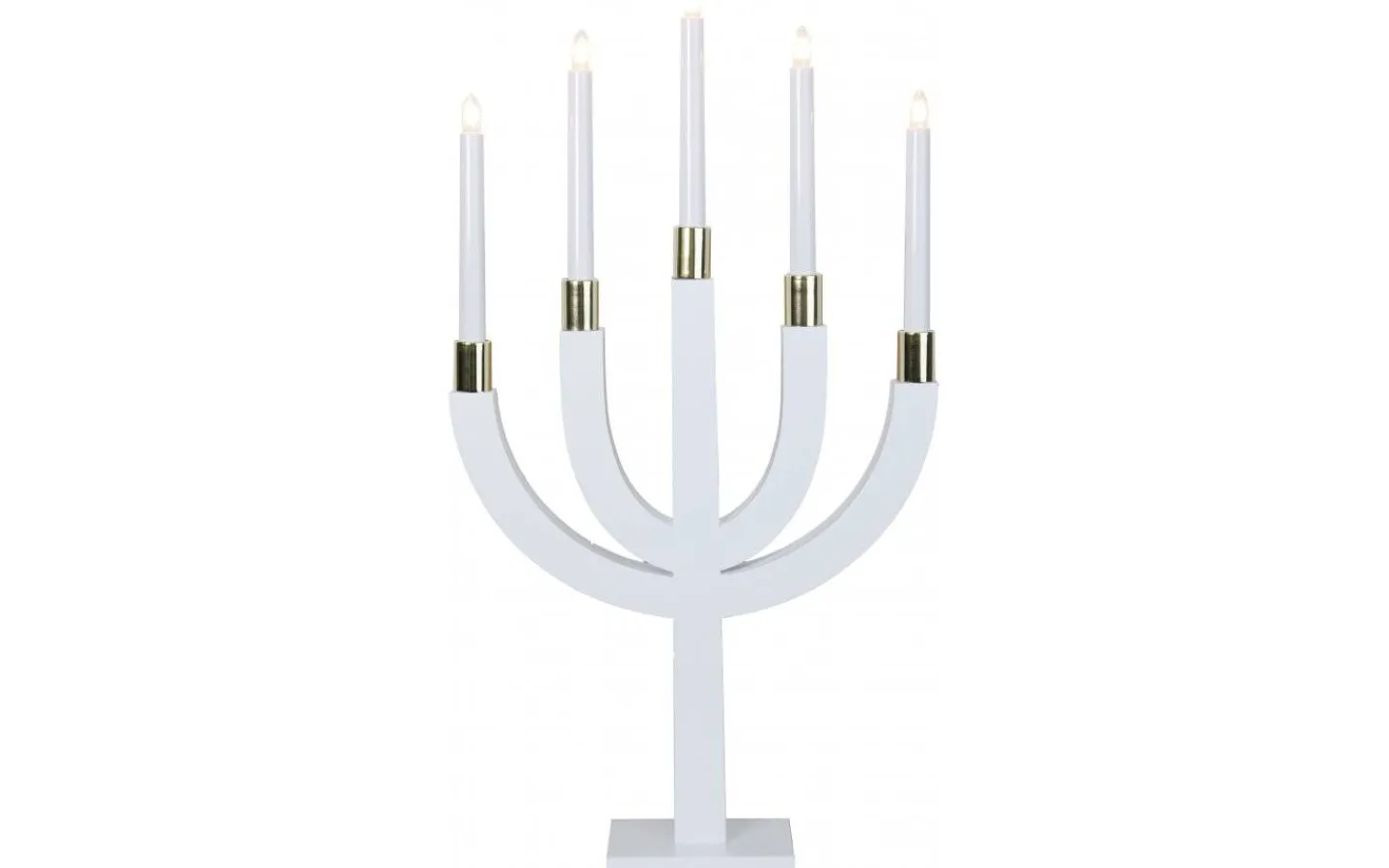 Visa Alla Adventsljusstakar|Adventsljusstakar 61-120 Cm<Star Trading Elias Adventsljusstake Vit/Mässing 67cm