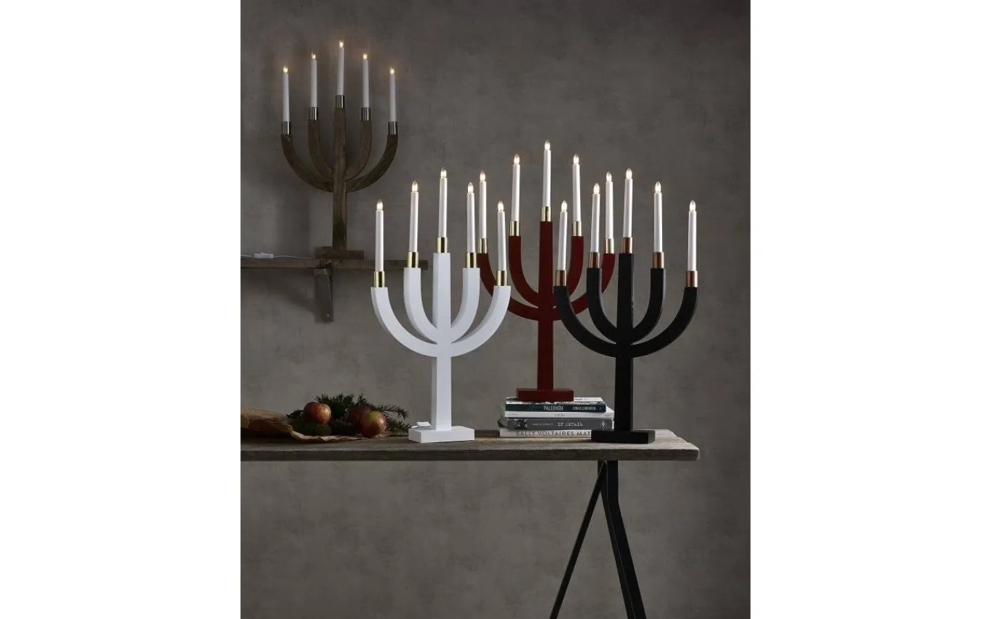 Visa Alla Adventsljusstakar|Adventsljusstakar 61-120 Cm<Star Trading Elias Adventsljusstake Vit/Mässing 67cm