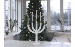 Visa Alla Adventsljusstakar|Adventsljusstakar 61-120 Cm<Star Trading Elias Adventsljusstake Vit/Mässing 67cm