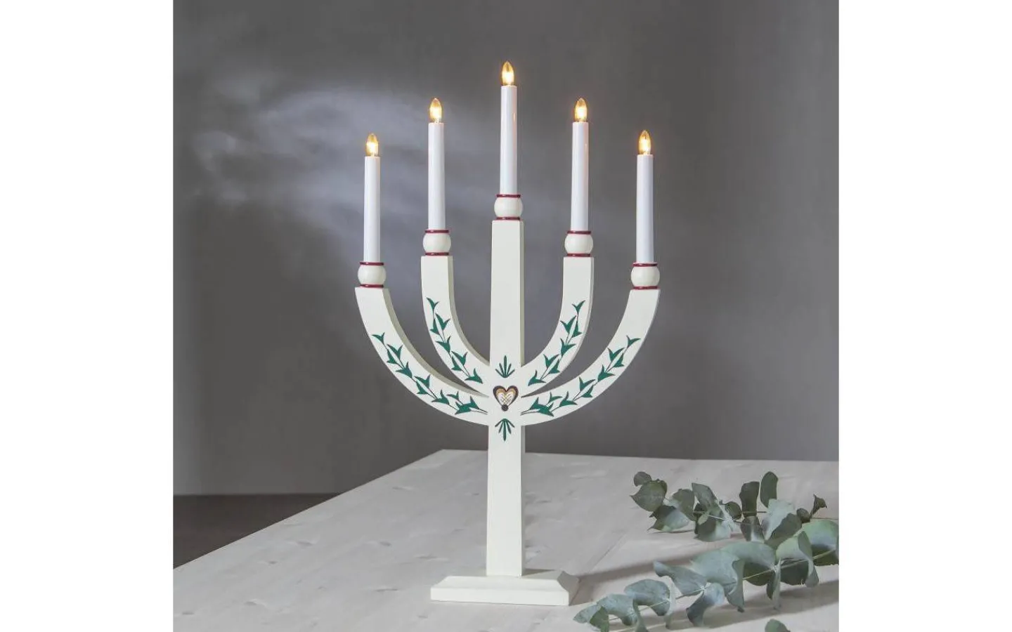 Visa Alla Adventsljusstakar|Adventsljusstakar 61-120 Cm<Star Trading Elias Tradition Ljusstake 67cm Vit