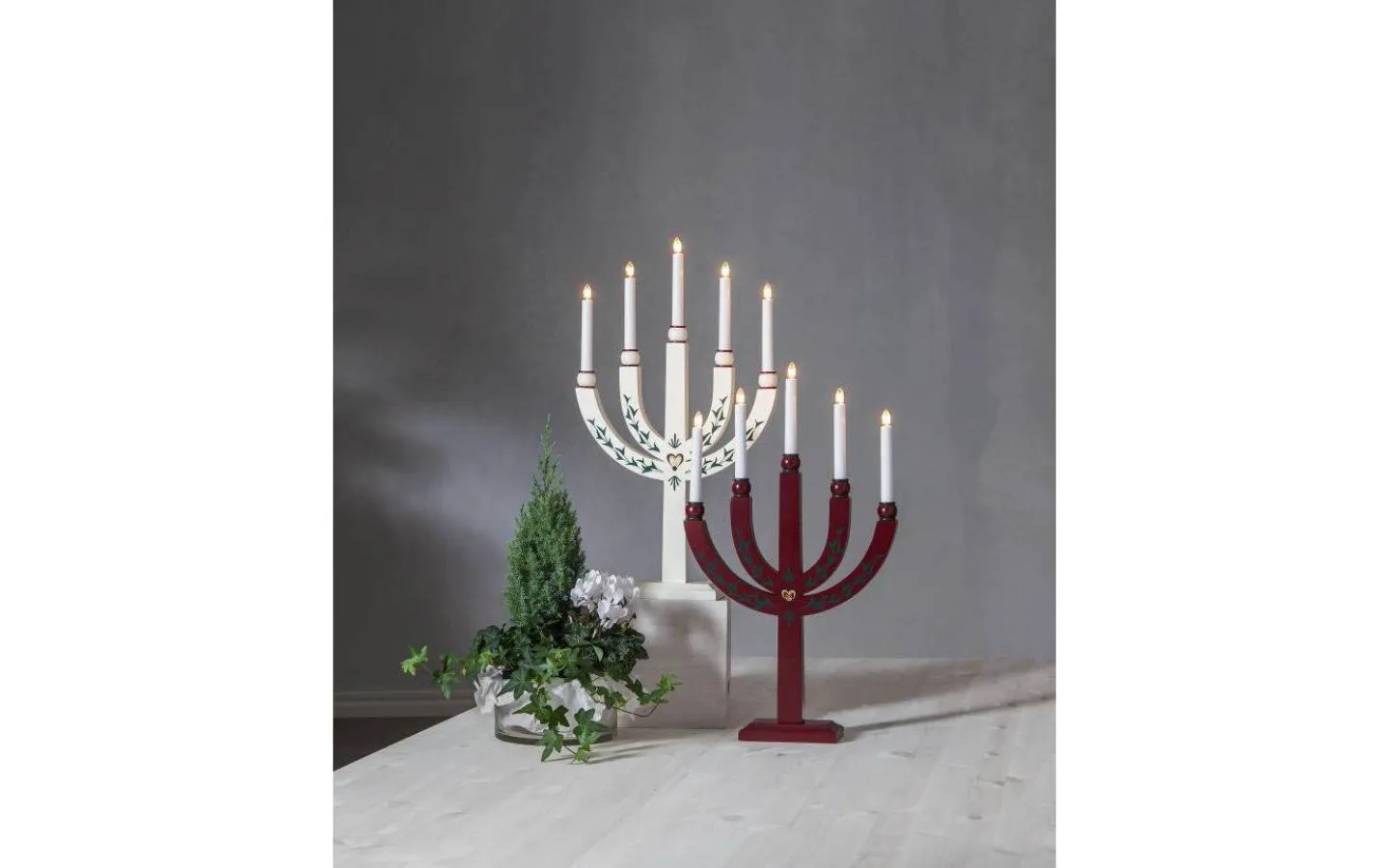 Visa Alla Adventsljusstakar|Adventsljusstakar 61-120 Cm<Star Trading Elias Tradition Ljusstake 67cm Vit