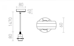Elisa 1-fas Pendel Svart/ Guld