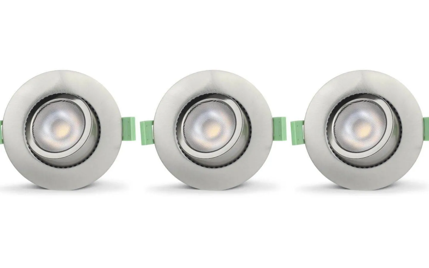 Llitt Ellen 230V Spotlight Dim to Warm 2200-2700K 6W Borstad Stål 3-pack IP65* Infällda Spotlights Utomhus|230V Led Spotlights