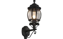 Elvo Vägglampa E27 mattsvart lykta uppåt IP44