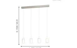 Avlånga Taklampor<Eglo Enaluri Taklampa 88cm LED 3000K 4x5,4W Matt Nickel