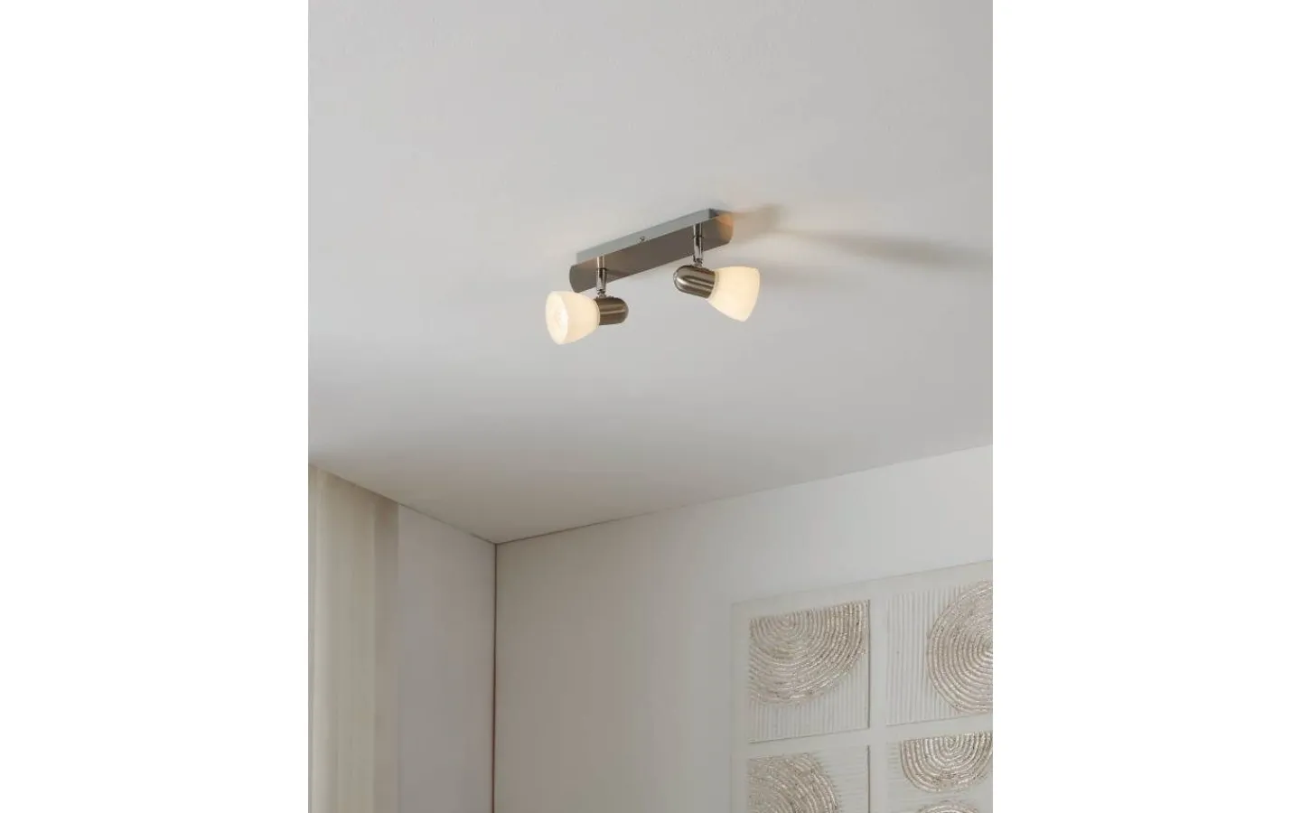 Eglo Enea Takspotlight 30cm Nickel* Avlånga Takspotlights|Takspot Med 2 Lampor