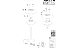 Aneta Epsilon Bordslampa 37cm Svart* Bordslampor