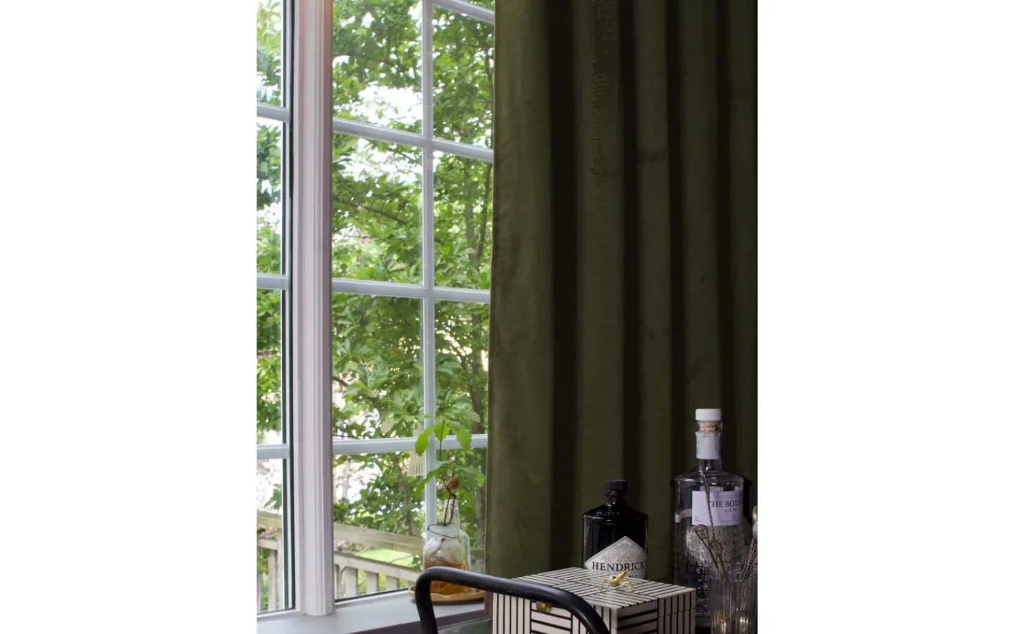 Svanefors Estelle Sammet Gardin 2P Mossa 2x135x280cm* Mörkläggningsgardiner|Enfärgade Gardiner