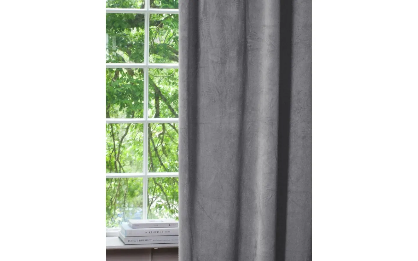 Svanefors Estelle Sammet Gardin 2P Silver 2x135x280cm* Mörkläggningsgardiner|Enfärgade Gardiner