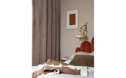 Mörkläggningsgardiner|Enfärgade Gardiner<Svanefors Estelle Sammet Gardin 2P Sand 2x135x280cm