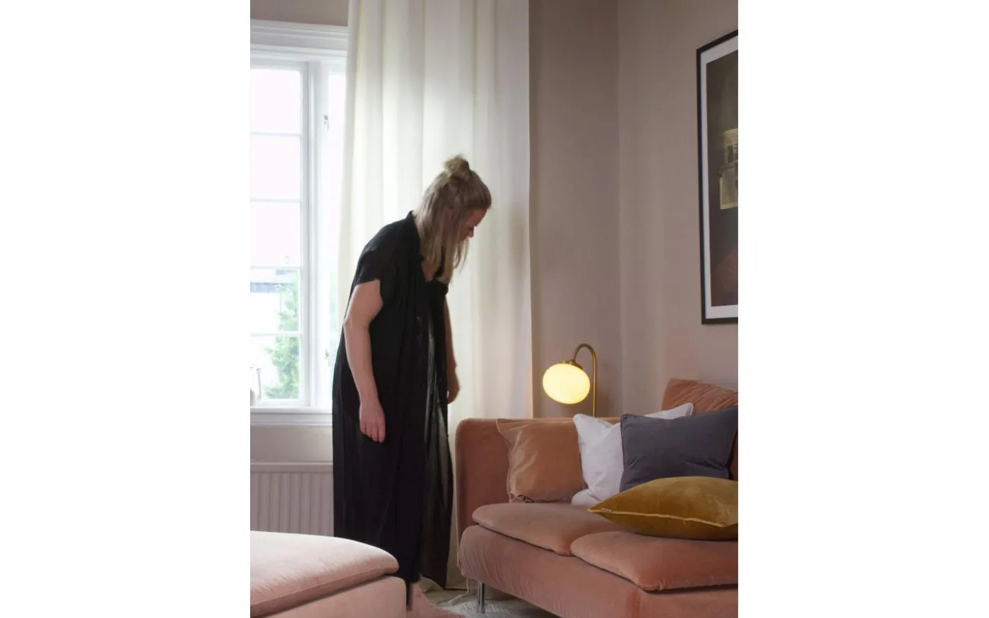 Estelle Sammet Gardin 2P Vit 2x135x280cm