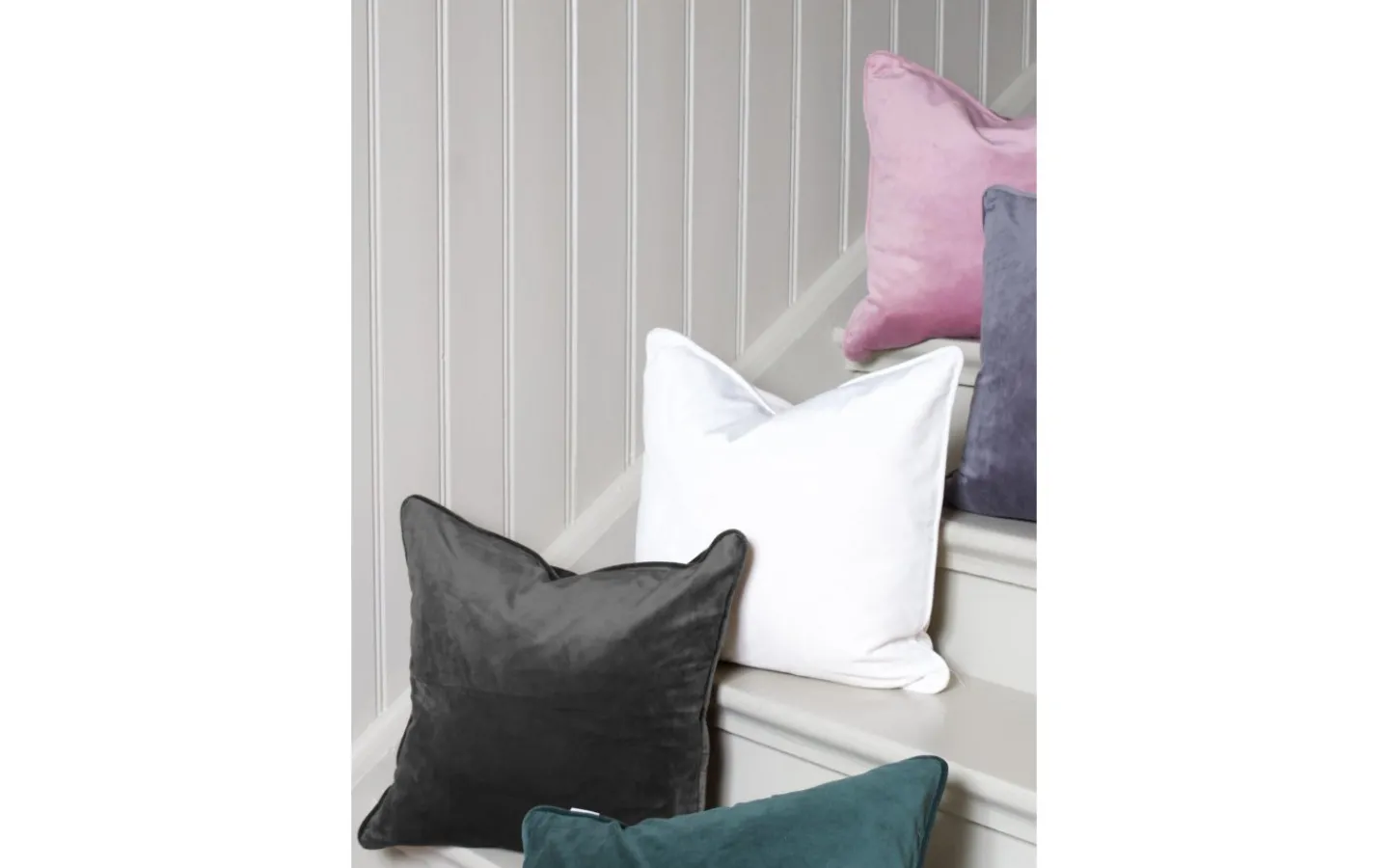 Kuddfodral<Svanefors Estelle Sammet Kuddfodral Antracit 45x45cm