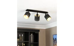 Eglo Esteperra Takspotlight 58cm Svart/Guld* Avlånga Takspotlights|Takspot Med 3 Lampor