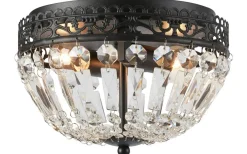 Badrumslampor Tak|Kristallplafonder<Markslojd Etienne Kristallplafond 25cm 2L Svart