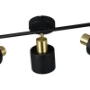 Avlånga Takspotlights|Takspot Med 3 Lampor<Trio Lighting Eva Spotlight 3-delad E14 svart/guld