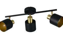 Avlånga Takspotlights|Takspot Med 3 Lampor<Trio Lighting Eva Spotlight 3-delad E14 svart/guld
