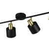 Trio Lighting Eva Spotlight 4-delad E14 svart/guld* Avlånga Takspotlights|Takspot Med Minst 4 Lampor
