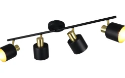 Trio Lighting Eva Spotlight 4-delad E14 svart/guld* Avlånga Takspotlights|Takspot Med Minst 4 Lampor