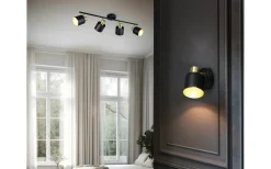 Trio Lighting Eva Spotlight 4-delad E14 svart/guld* Avlånga Takspotlights|Takspot Med Minst 4 Lampor