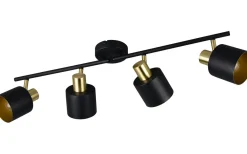 Trio Lighting Eva Spotlight 4-delad E14 svart/guld* Avlånga Takspotlights|Takspot Med Minst 4 Lampor
