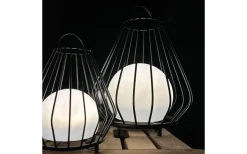 Evesham Laddbar/Solcells Lykta 23cm LED 2700K Svart IP44