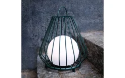 Dyberg Larsen Evesham Laddbar/Solcells Lykta 38cm LED 2700K Grön IP44* Ljuslyktor|Uppladdningsbara Lampor Utomhus