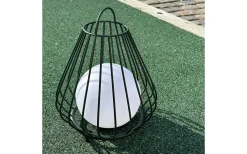 Dyberg Larsen Evesham Laddbar/Solcells Lykta 38cm LED 2700K Grön IP44* Ljuslyktor|Uppladdningsbara Lampor Utomhus