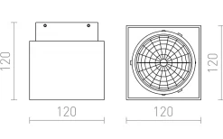 Takspot Med 1 Lampa<Rendl Ex 111 Fyrkantig Tak Borstad Aluminium 230V-12v G53 50W
