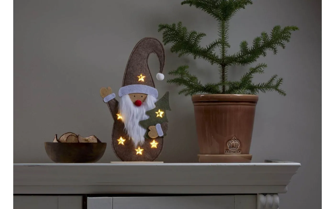 Fabbe Batteridriven Bordsdekoration Tomte 30cm