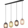 Trio Lighting Facette Taklampa 4-st E27 mattsvart/flerfärgad* Avlånga Taklampor
