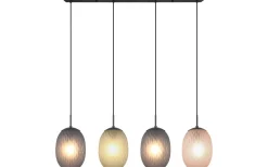 Trio Lighting Facette Taklampa 4-st E27 mattsvart/flerfärgad* Avlånga Taklampor