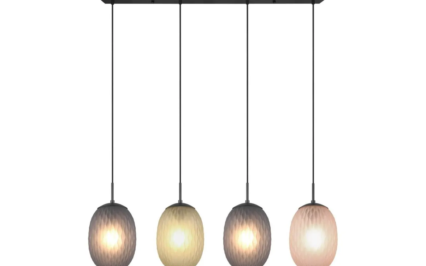 Trio Lighting Facette Taklampa 4-st E27 mattsvart/flerfärgad* Avlånga Taklampor