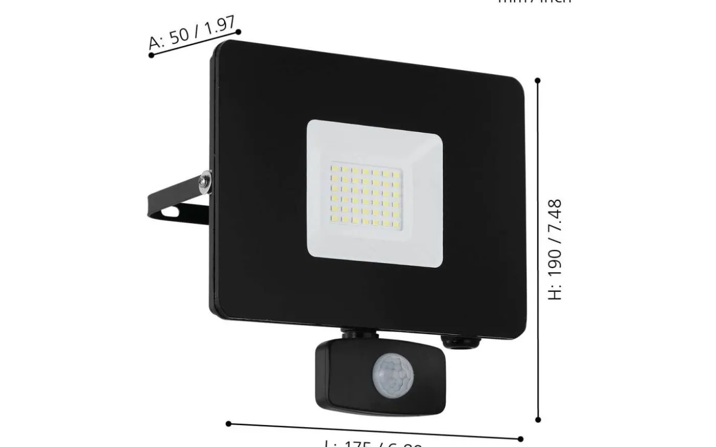 Faedo 3 Strålkastare Rörelse LED 5000K 31W Svart IP44