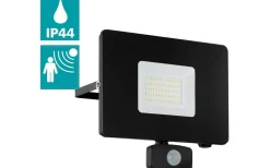 Eglo Faedo 3 Strålkastare Rörelse LED 5000K 53W Svart IP44* Led Strålkastare