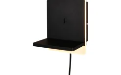 Trio Lighting Fairfield Vägglampa LED mattsvart med laddningsstation* Läslampor