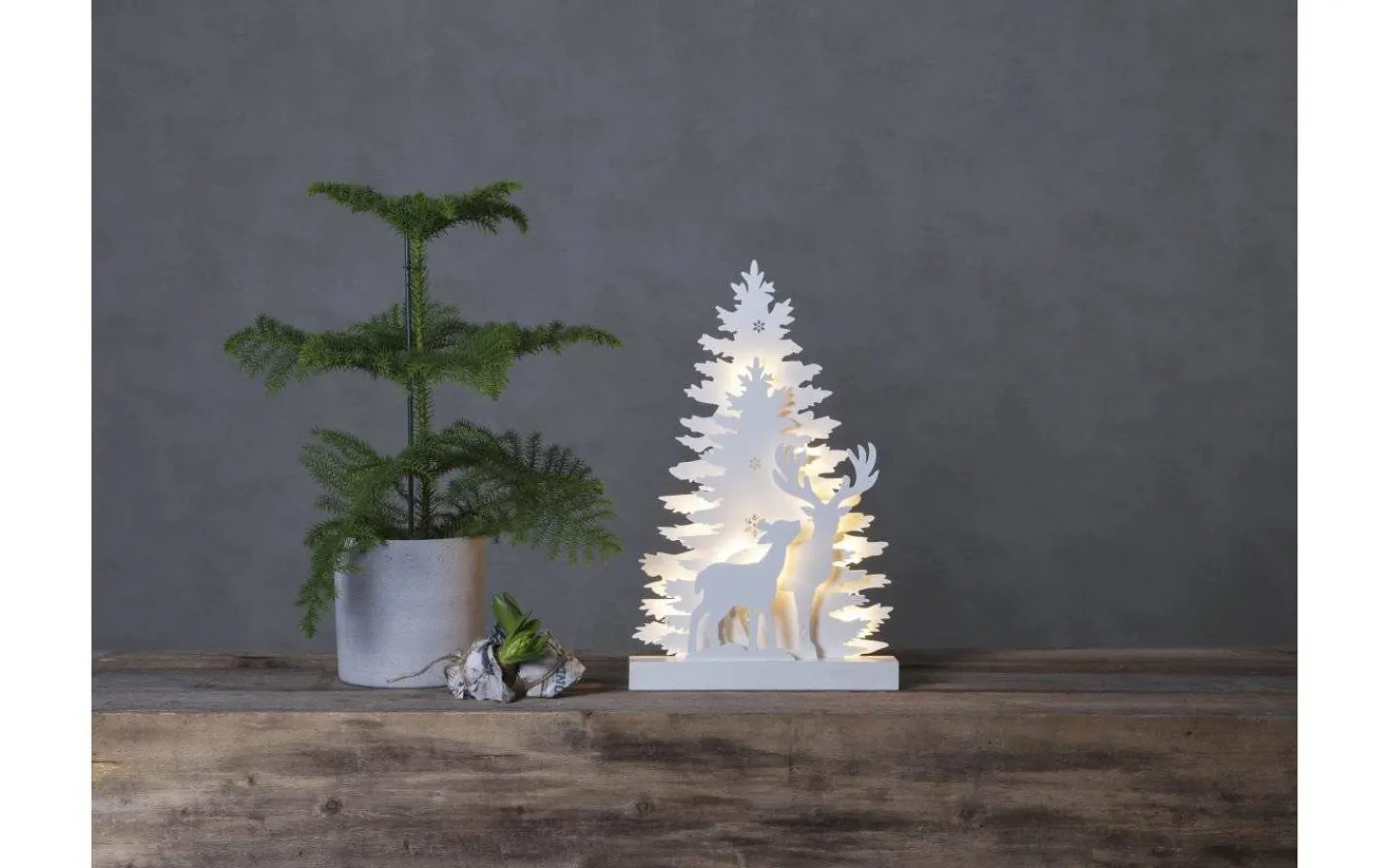 Visa Alla Adventsljusstakar|Batteri Julpynt Inomhus<Star Trading Fauna Renkalv Bordsdekoration Vit