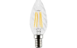 Malmbergs Filament LED-lampa, kron/twist, klar, 4,5W, E14, 230V, dim, MB* Ljuskällor