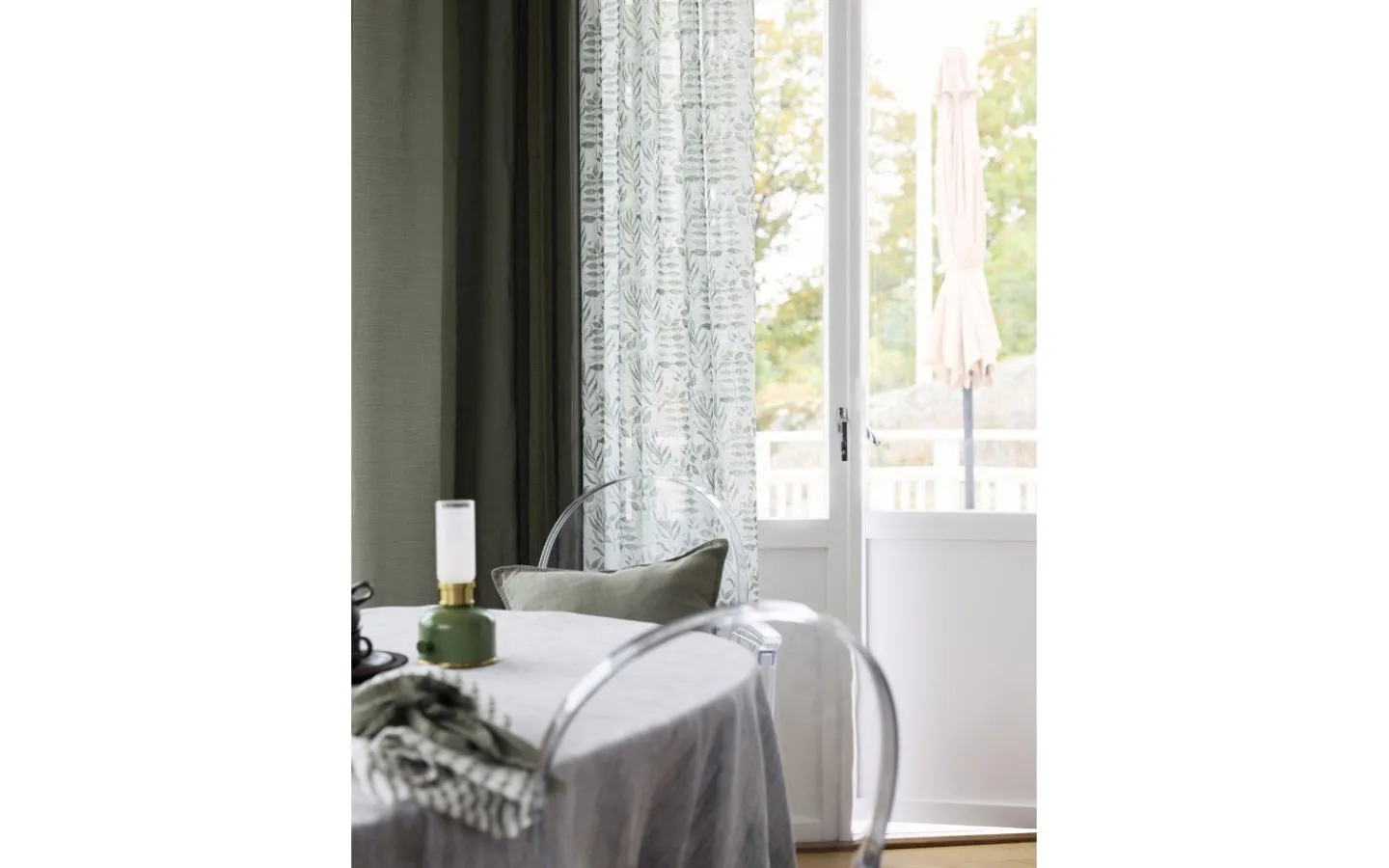 Svanefors Filippa Gardin 2P Mossa 2x140x280cm* Mönstrade Gardiner