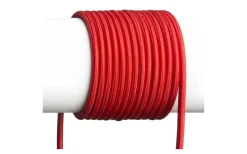 Fit Röd Textilkabel 3G0,75, Metervara