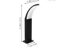 Eglo Fiumicino Pollare 45cm LED 3000K 11,5W Svart IP44* Pollare & Grindlyktor