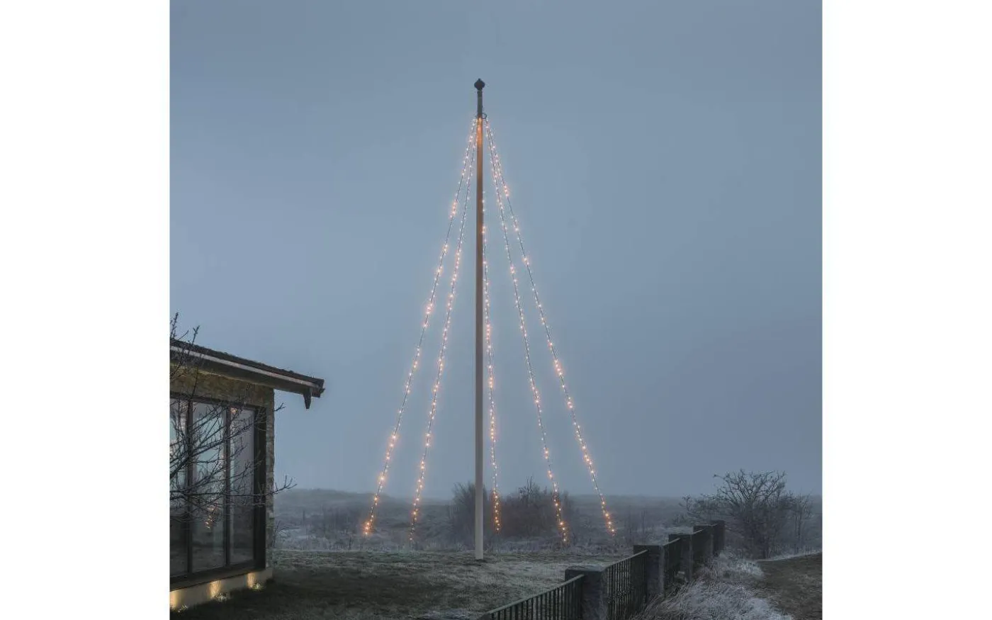 Flaggstångsbelysning 8m Frostad Amber IP44