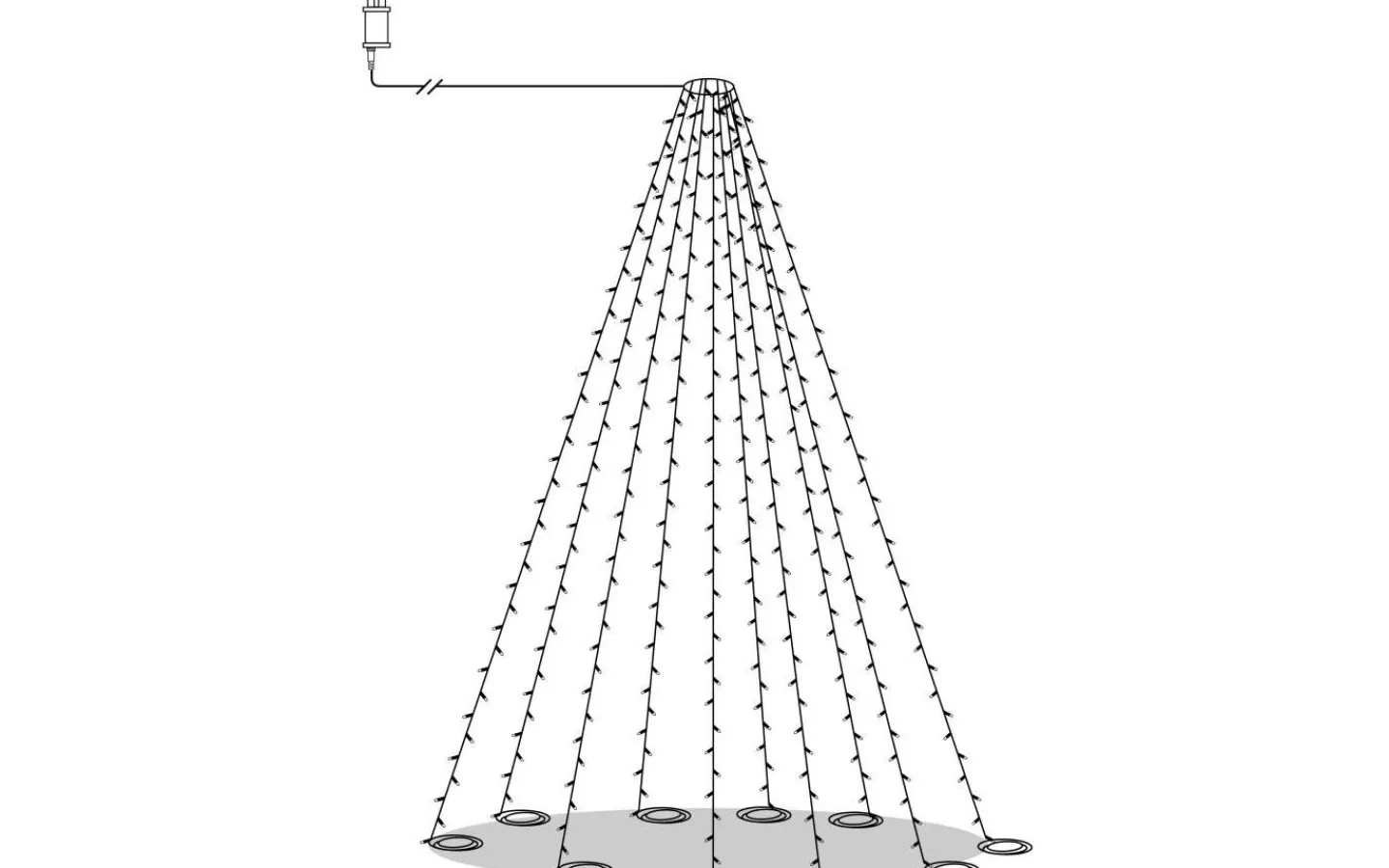 Shiny Warm White Ljusslingor (2700K)<Star Trading Flaggstångsbelysning Shiny Warm White 10m 500LED IP44