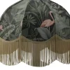 Hallbergs Flamingo Jungle Lampskärm Ø50cm Lyxfrans Guld* Mönstrade Lampskärmar