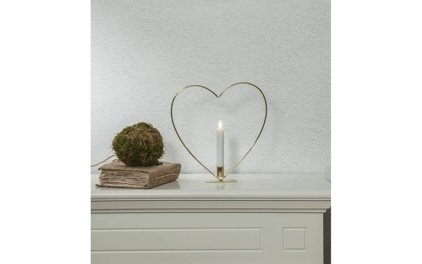 Star Trading Flamme Batteridriven Bordsdekoration Hjärta 28cm Mässing* Inomhusdekorationer Batteri|Flamme Batteriljus (Hela Serien)