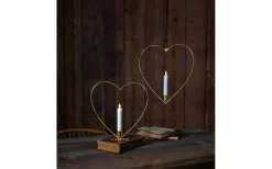 Star Trading Flamme Batteridriven Bordsdekoration Hjärta 28cm Mässing* Inomhusdekorationer Batteri|Flamme Batteriljus (Hela Serien)