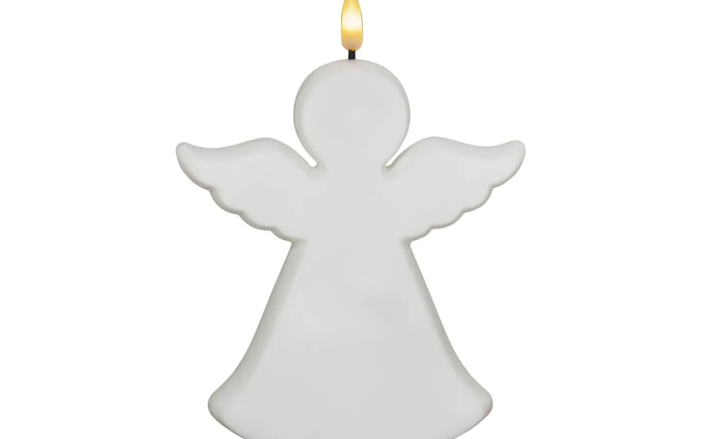 Flamme Batteridriven Gravljus Angel 18cm Timer 200h Vit IP44