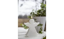 Flamme Batteridriven Gravljus Angel 18cm Timer 200h Vit IP44