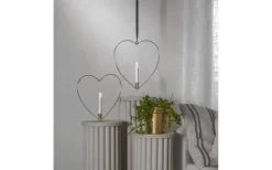 Flamme Batteridriven Hängande Dekoration Hjärta 28cm Mässing